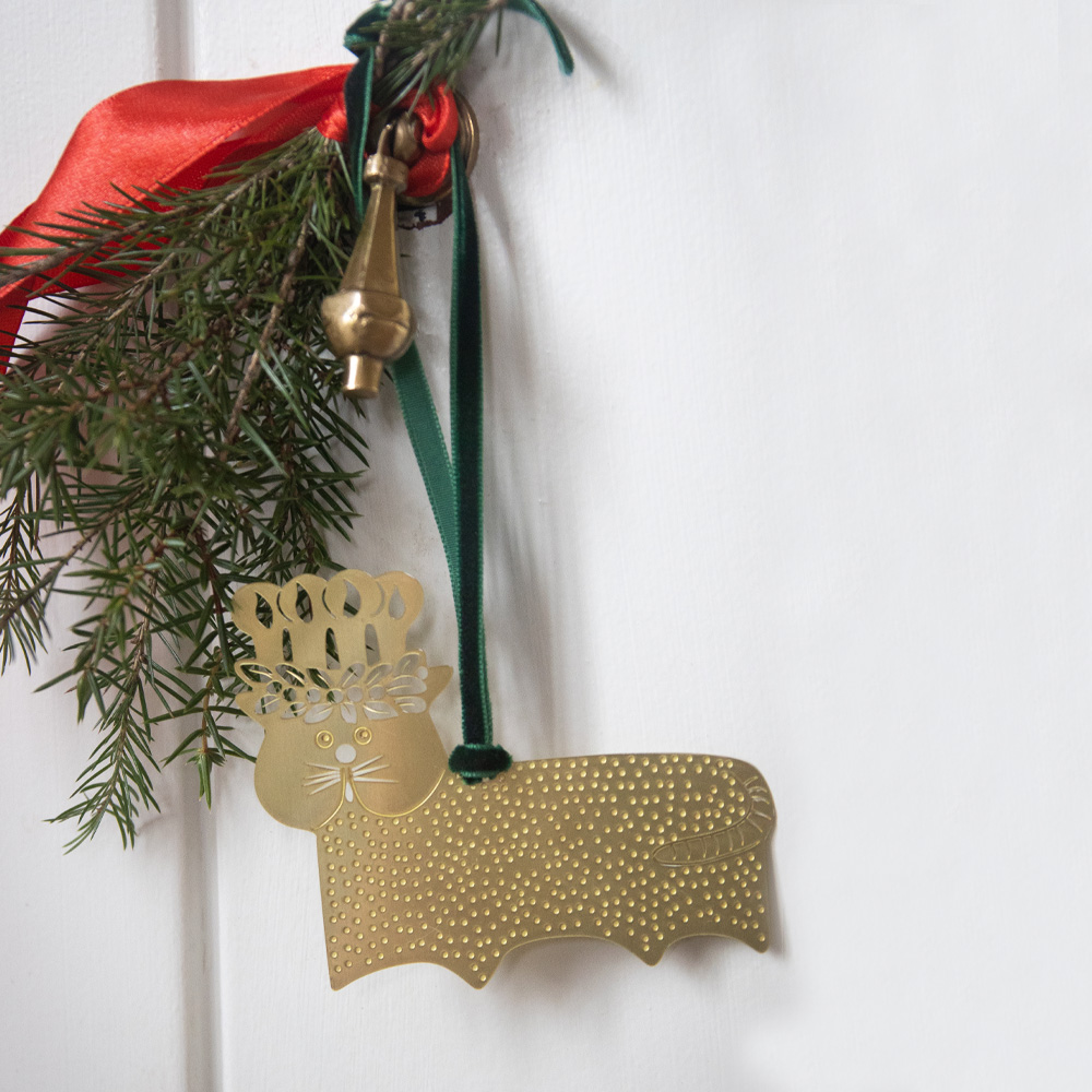 Pluto Katt 8,5x6,9x0,5 cm messing