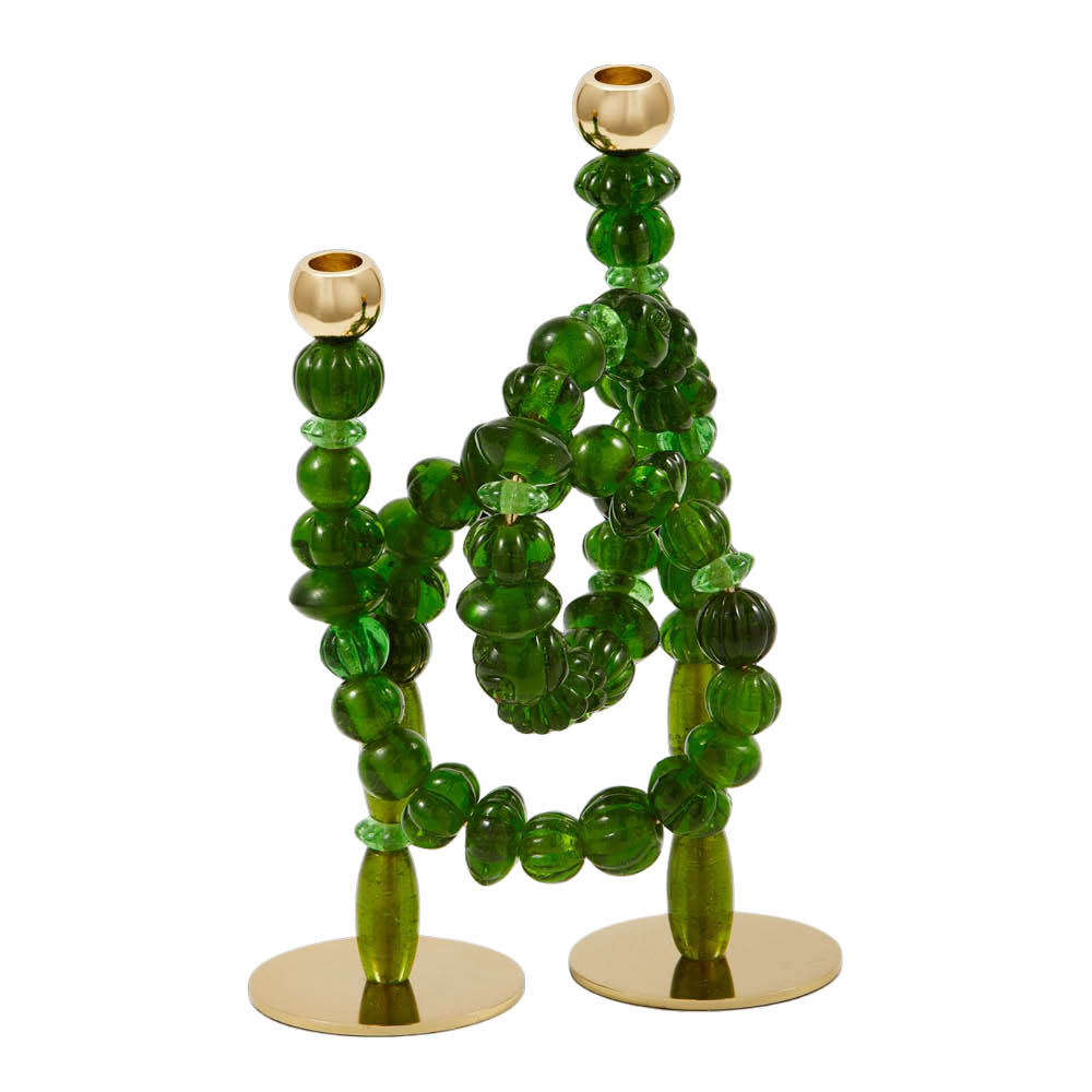 Pols Potten Beads ljusstake 38 cm mörkgrön