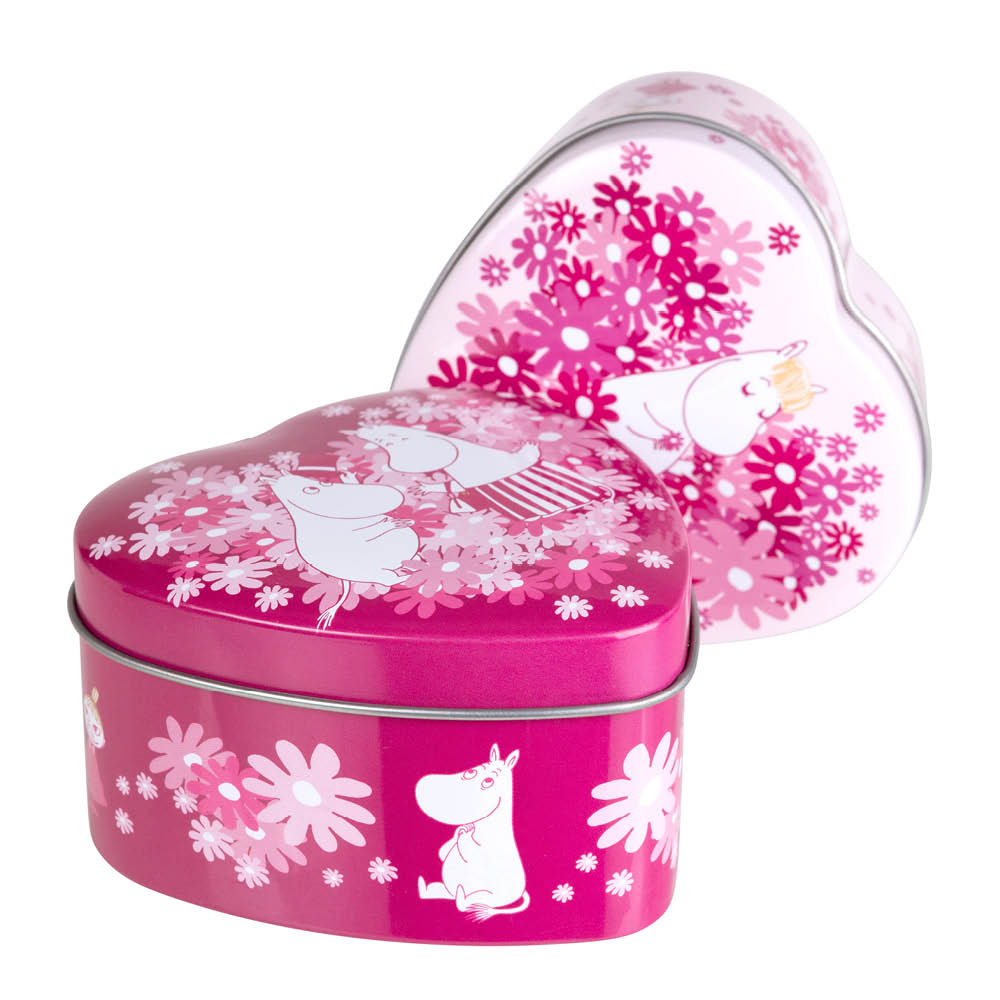 Martinex Mumin hjärtburk 10 cm 2-pack blomsterhjärta