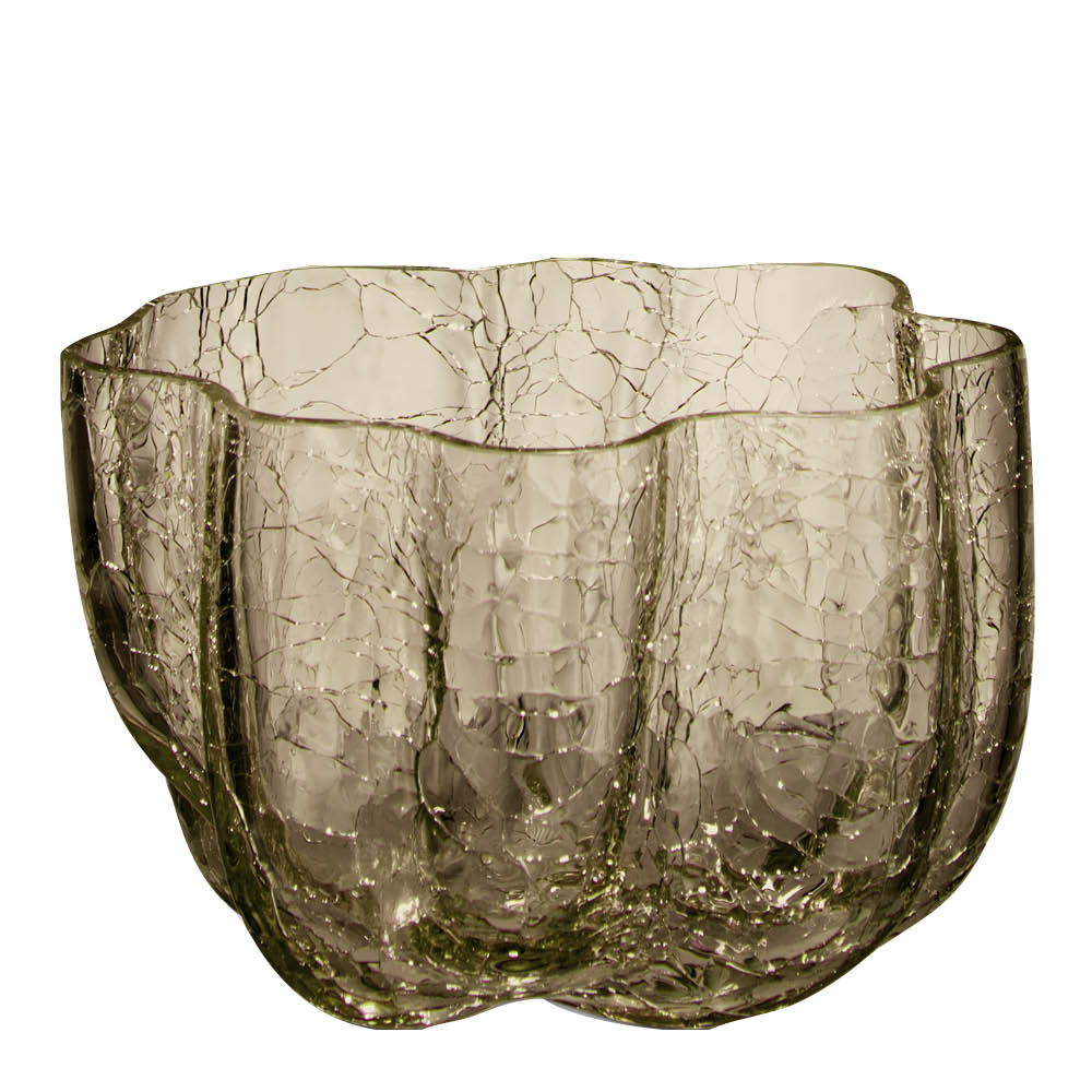 Kosta Boda Crackle ljuslykta 5,8 cm taupe