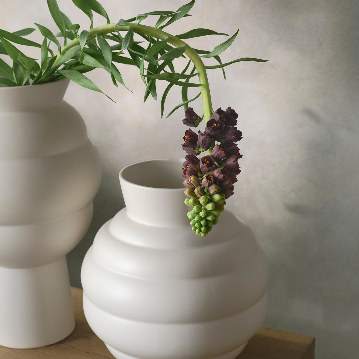 Knabstrup Keramik Tortus Archie No.4 vase 37 cm hvit