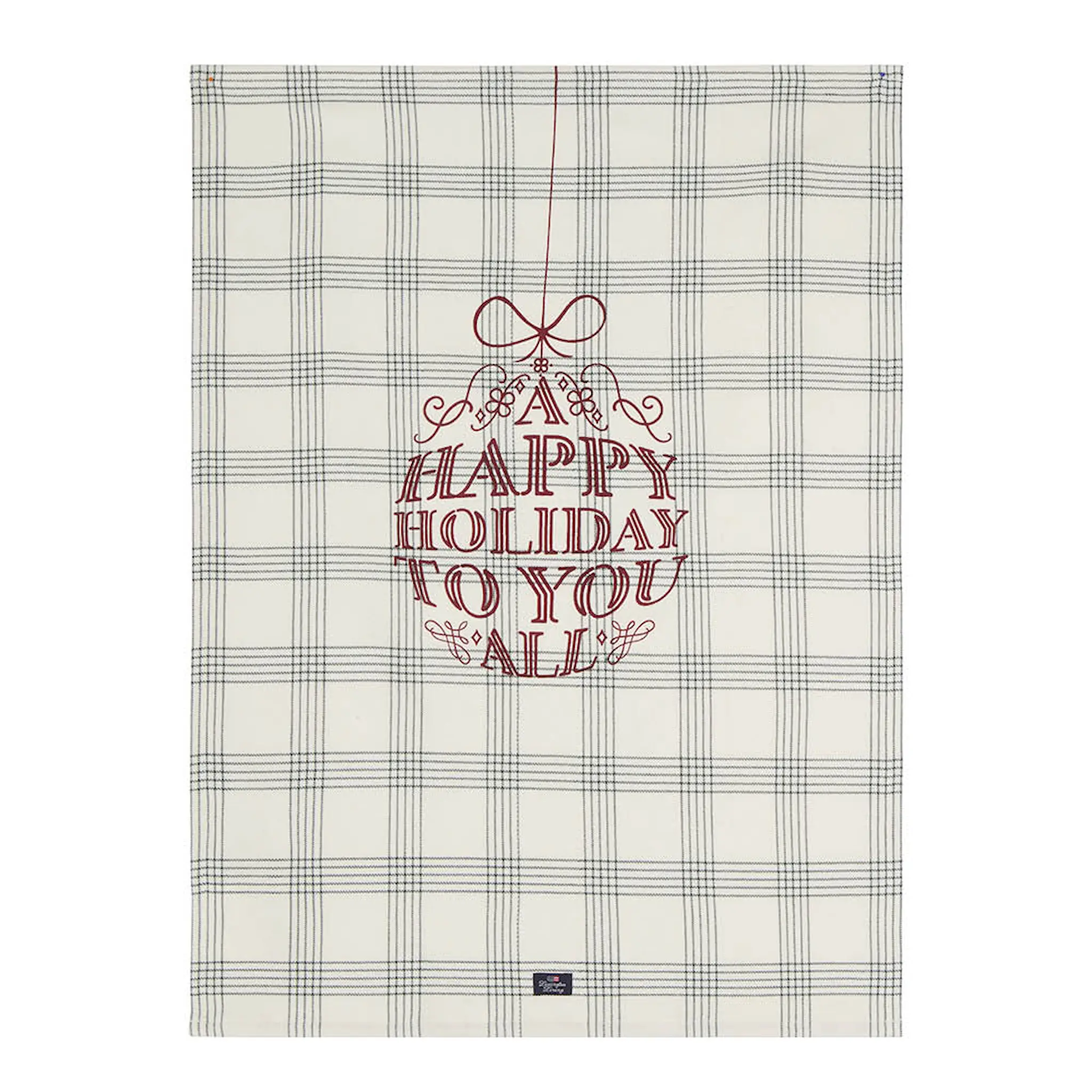 Lexington Original Keittiöpyyhe Happy Holiday 50x70 cm Valkoinen/Vihreä