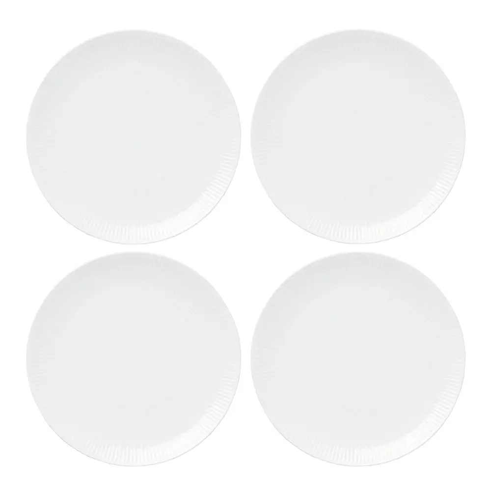 Relief Lautanen 22 cm 4 kpl Valkoinen