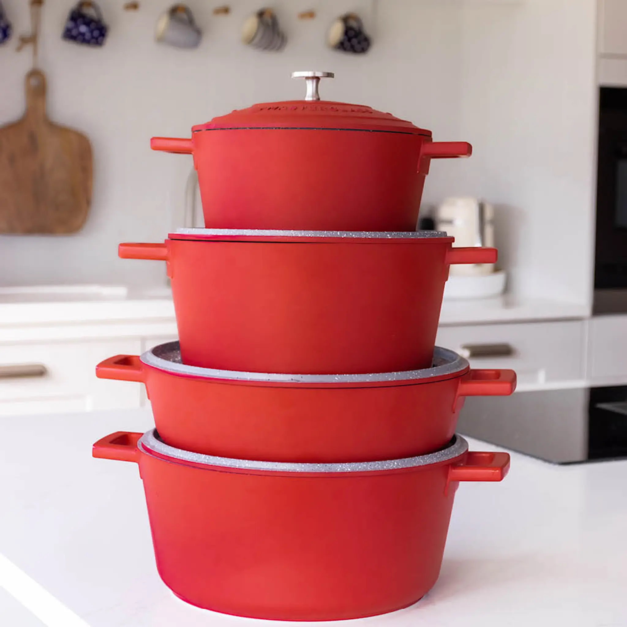 MasterClass Cast Aluminium gryta 4 L röd