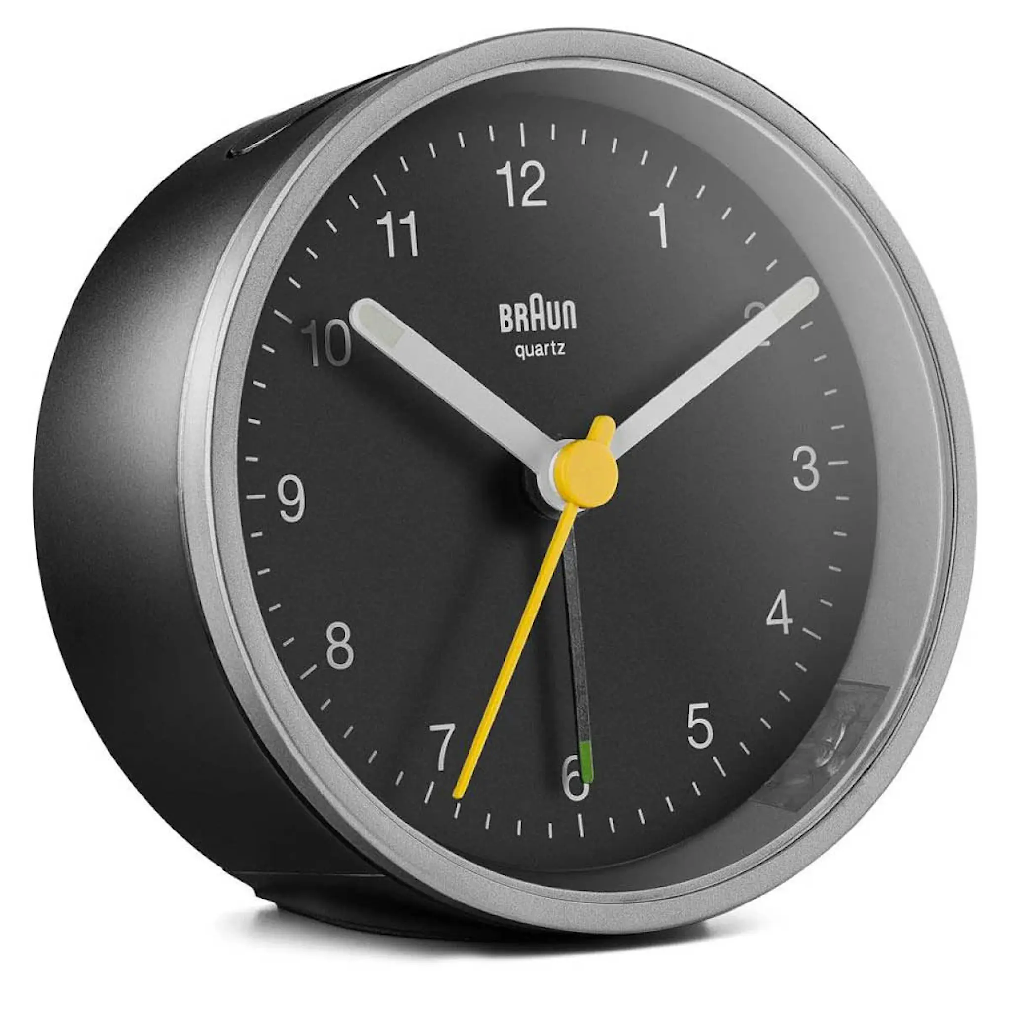 Braun Vekkerklokke analog 7,5 cm sølv/svart