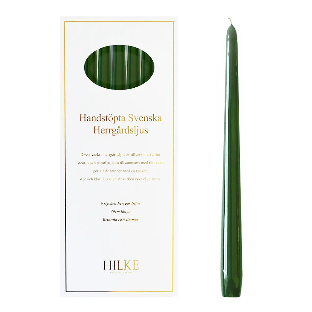Hilke Antiikkikynttilä 30 cm 6 kpl Tummanvihreä