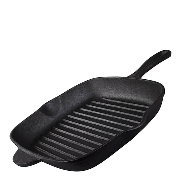 Cast Iron grillpanna fyrkantig 27x27 cm svart