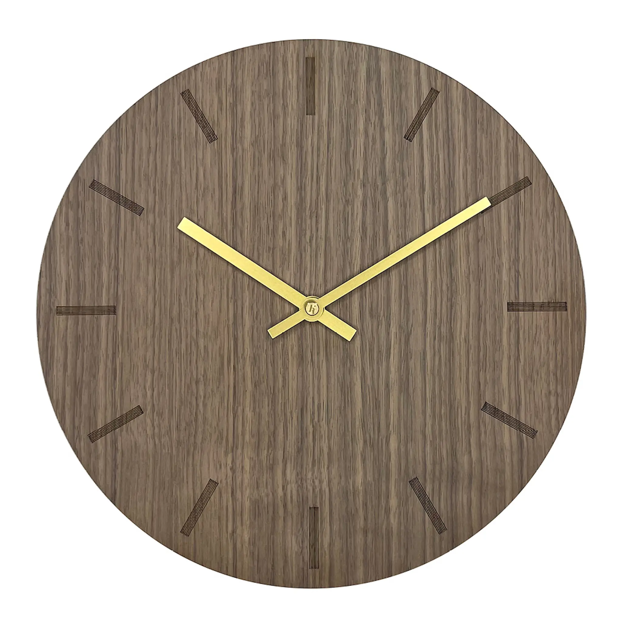 Hemverk Walnut väggklocka 28 cm valnöt med guldvisare