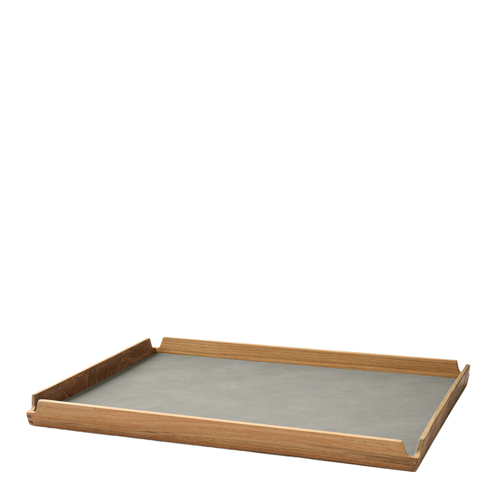 LIND DNA Airy teak bricka large 37x47 cm nupo ljusgrå