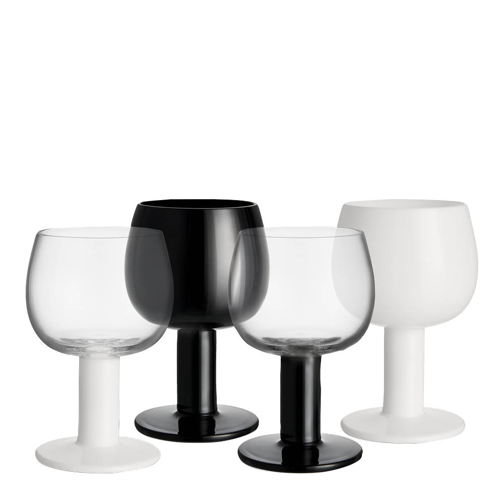Kosta Boda Fars Glas viinilasi 40 cl 4 kpl valkoinen/musta