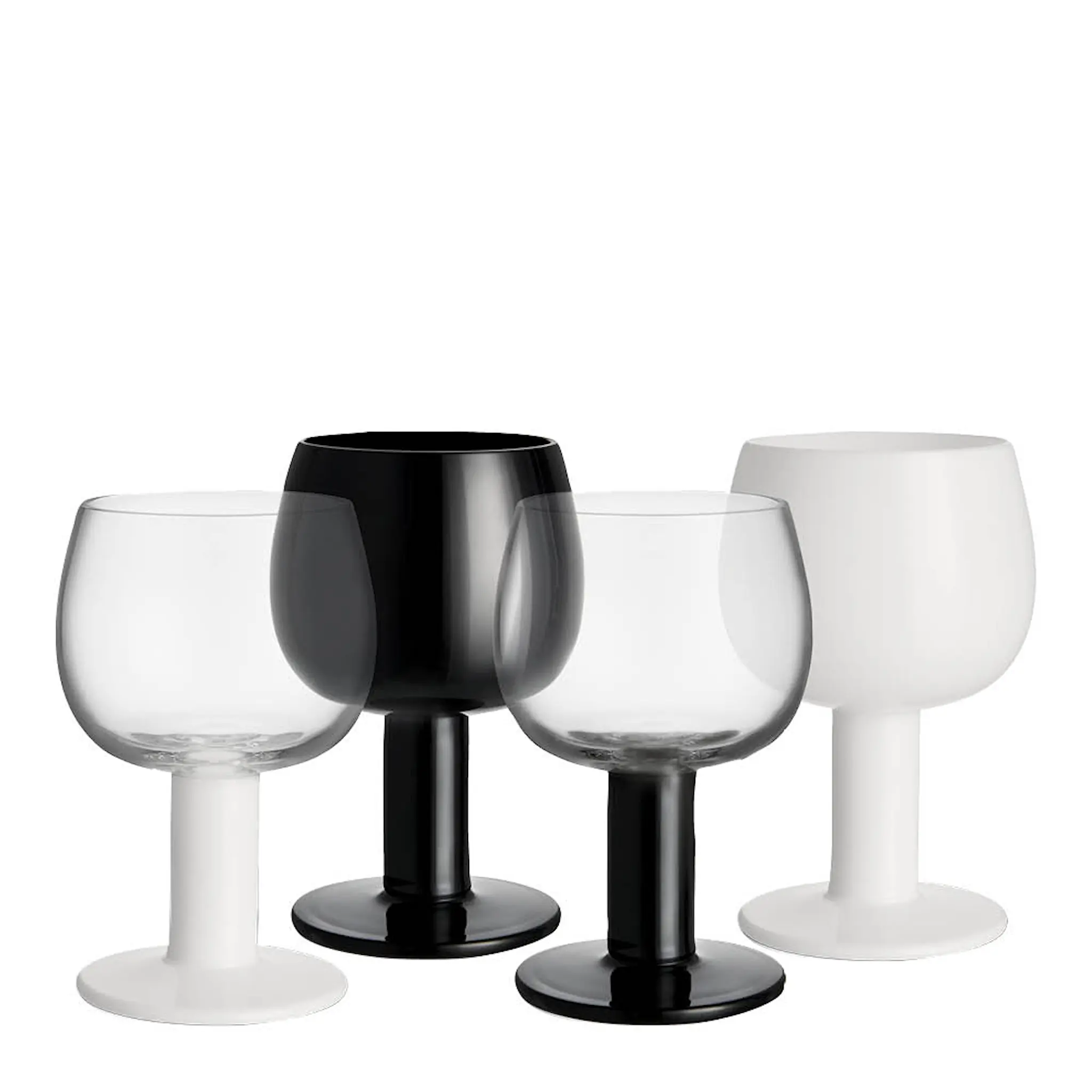 Kosta Boda Fars Glas viinilasi 40 cl 4 kpl valkoinen/musta