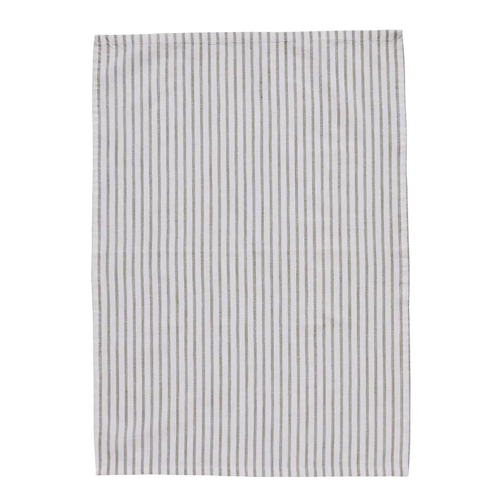 Olivia Keittiöpyyhe kapeat raidat 70x50 cm Valkoinen/Hiekka