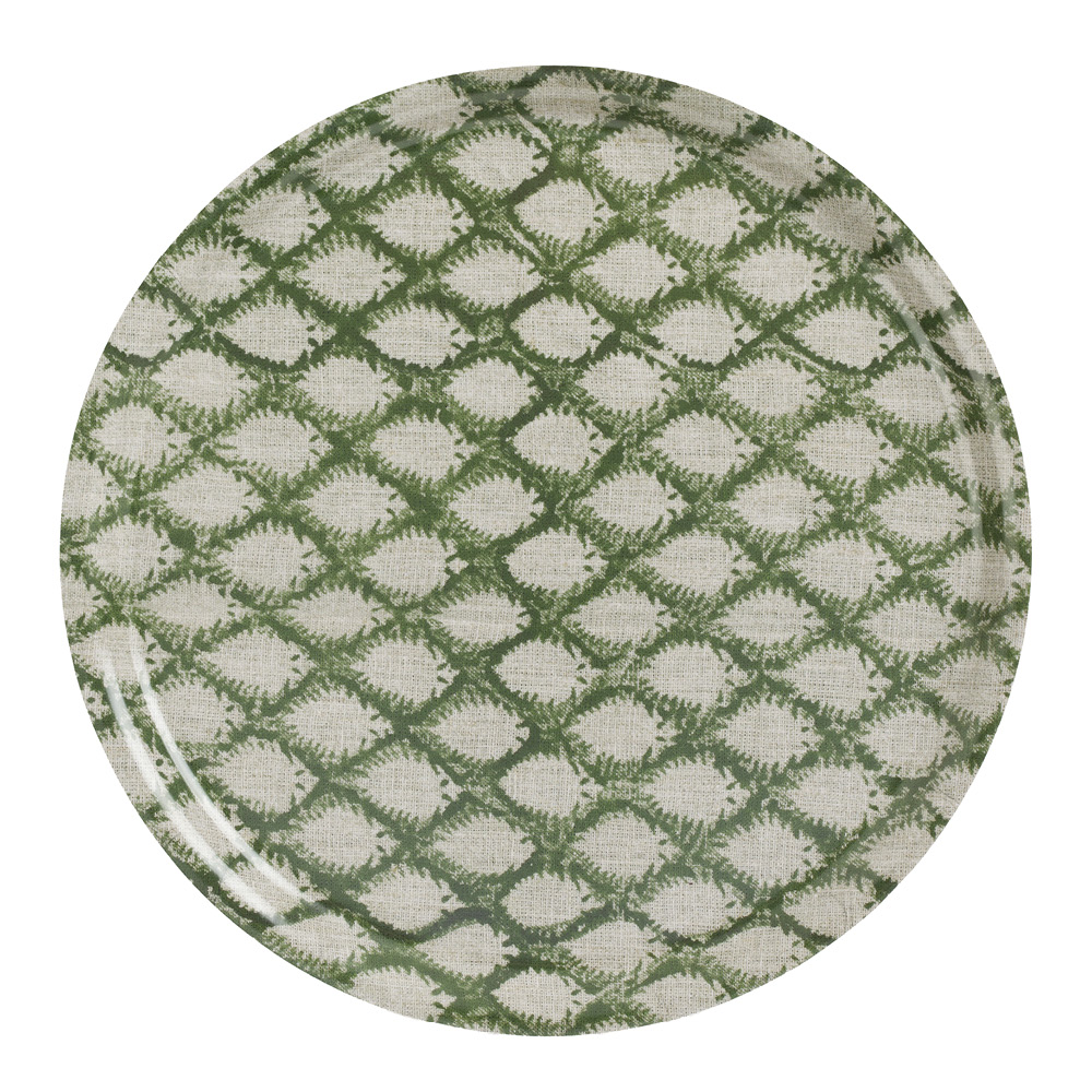 Chamois Cypress rund bricka 31 cm grön