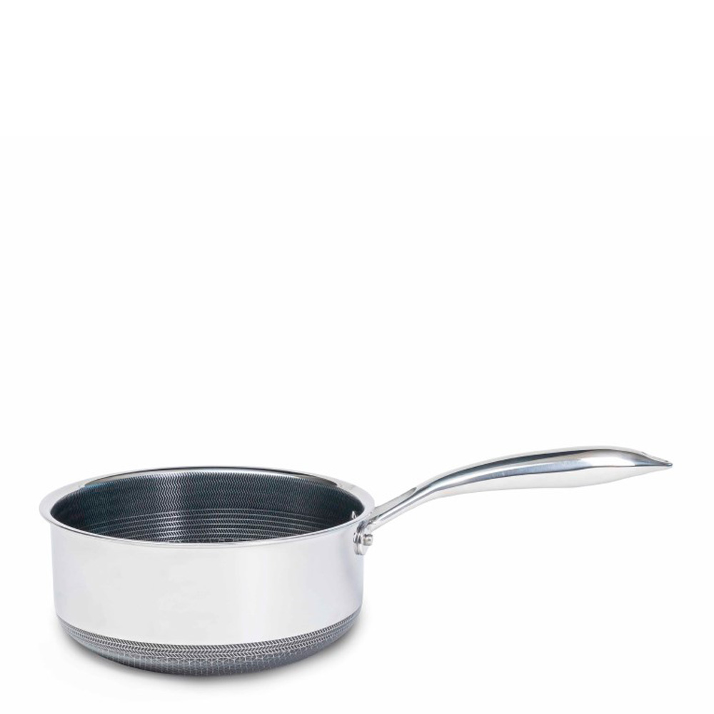 Hexclad Hybrid kasserolle med lokk 2,8L sølv/svart