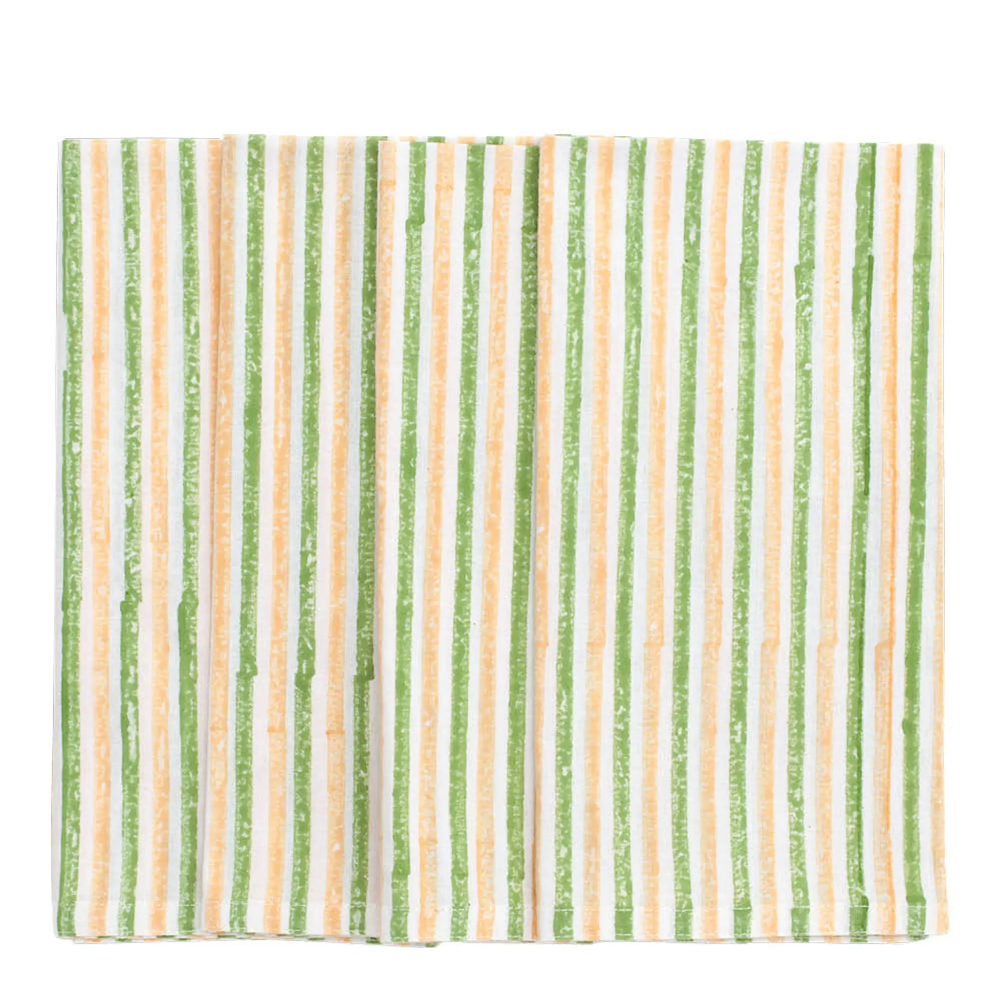 Chamois Stripe servetter 50x50 cm 4-pack orange/grön