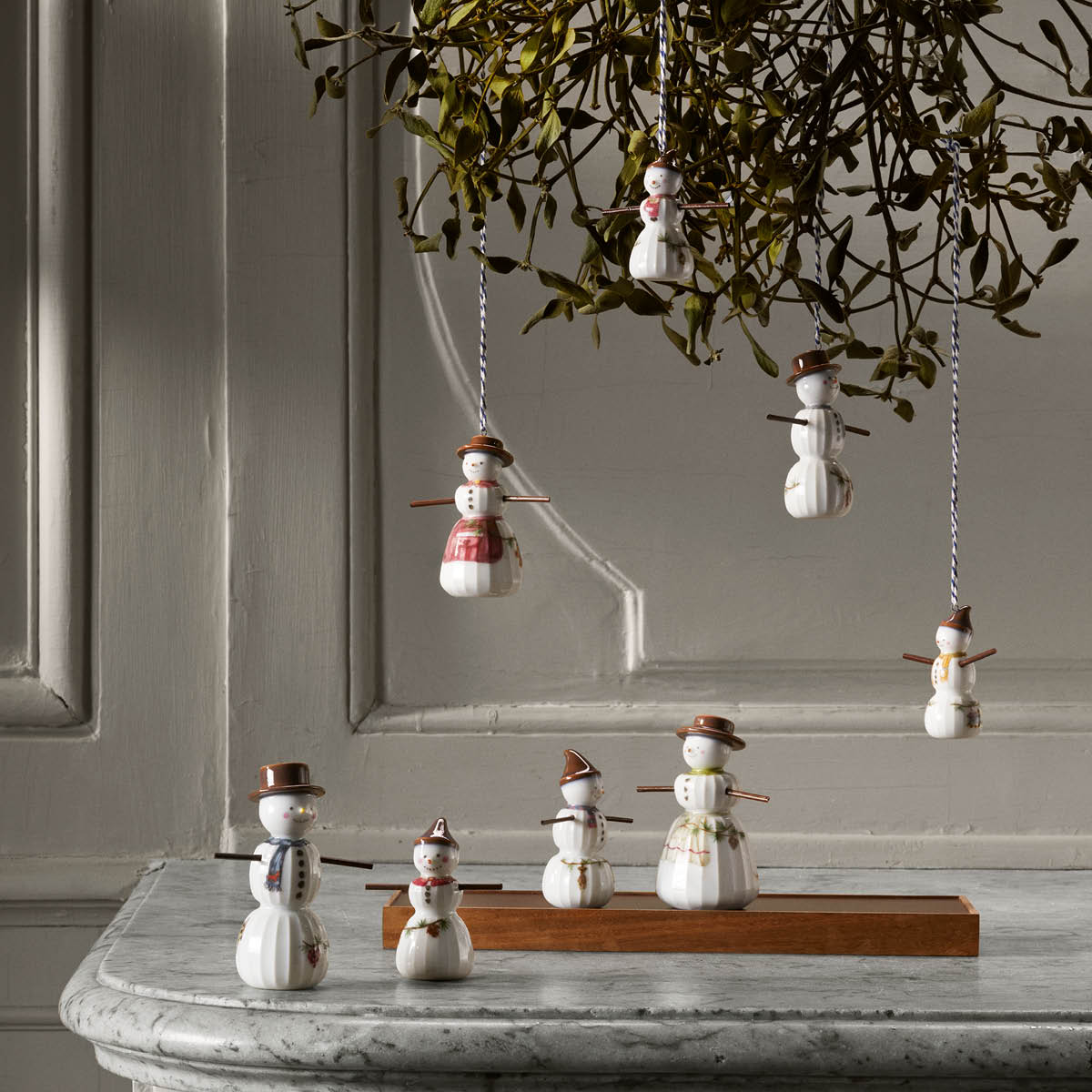 Kähler Hammershøi Christmas figur 2-pack snöpojke &amp; snöflicka vit