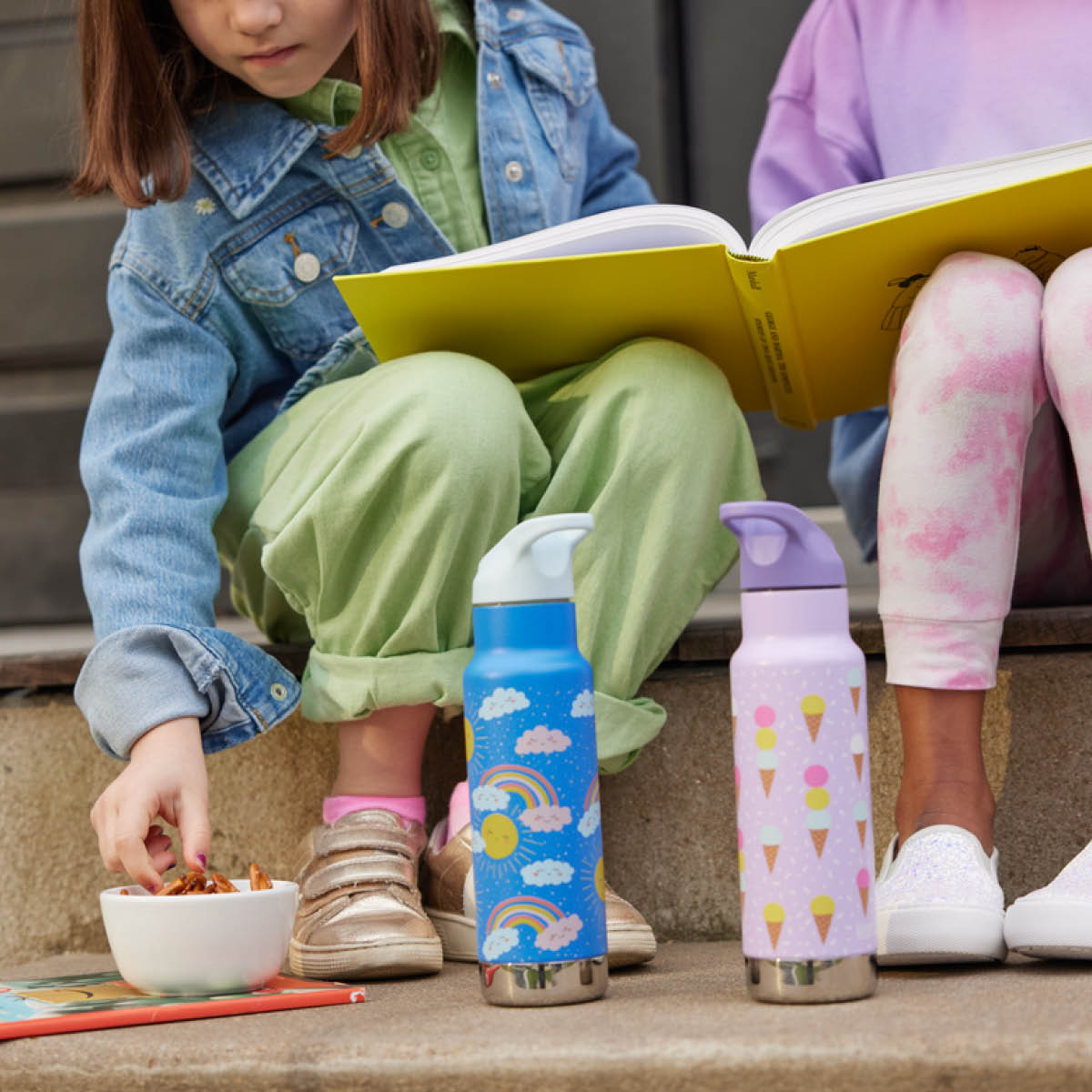 Klean Kanteen Kid Classic Narrow termoflaske 0,35L med sportslokk Ice Cream