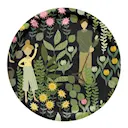 Trädgård bricka rund 31 cm svart/grön