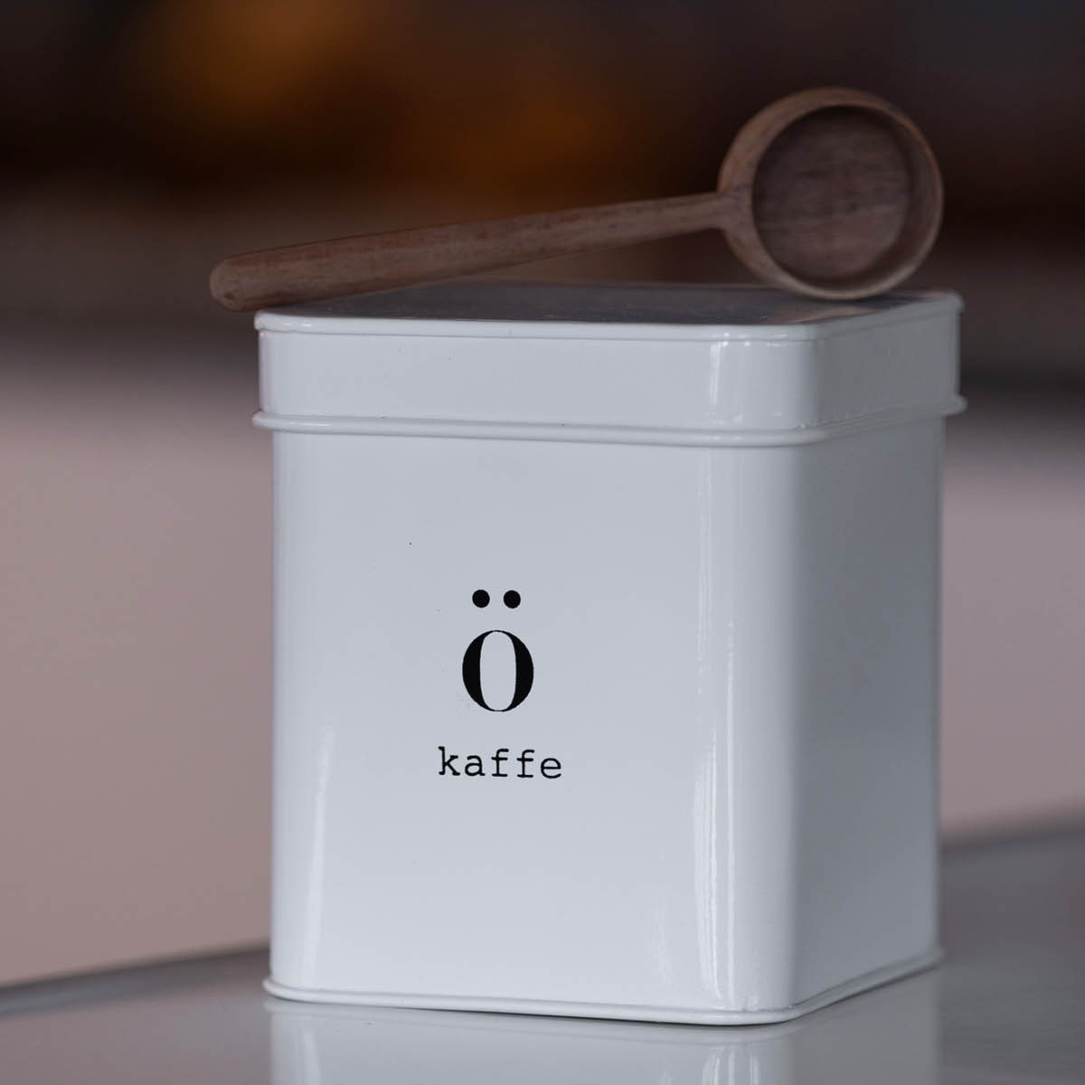 Sögne Home Emalj kaffeburk 11,5x11,5x14 cm vit