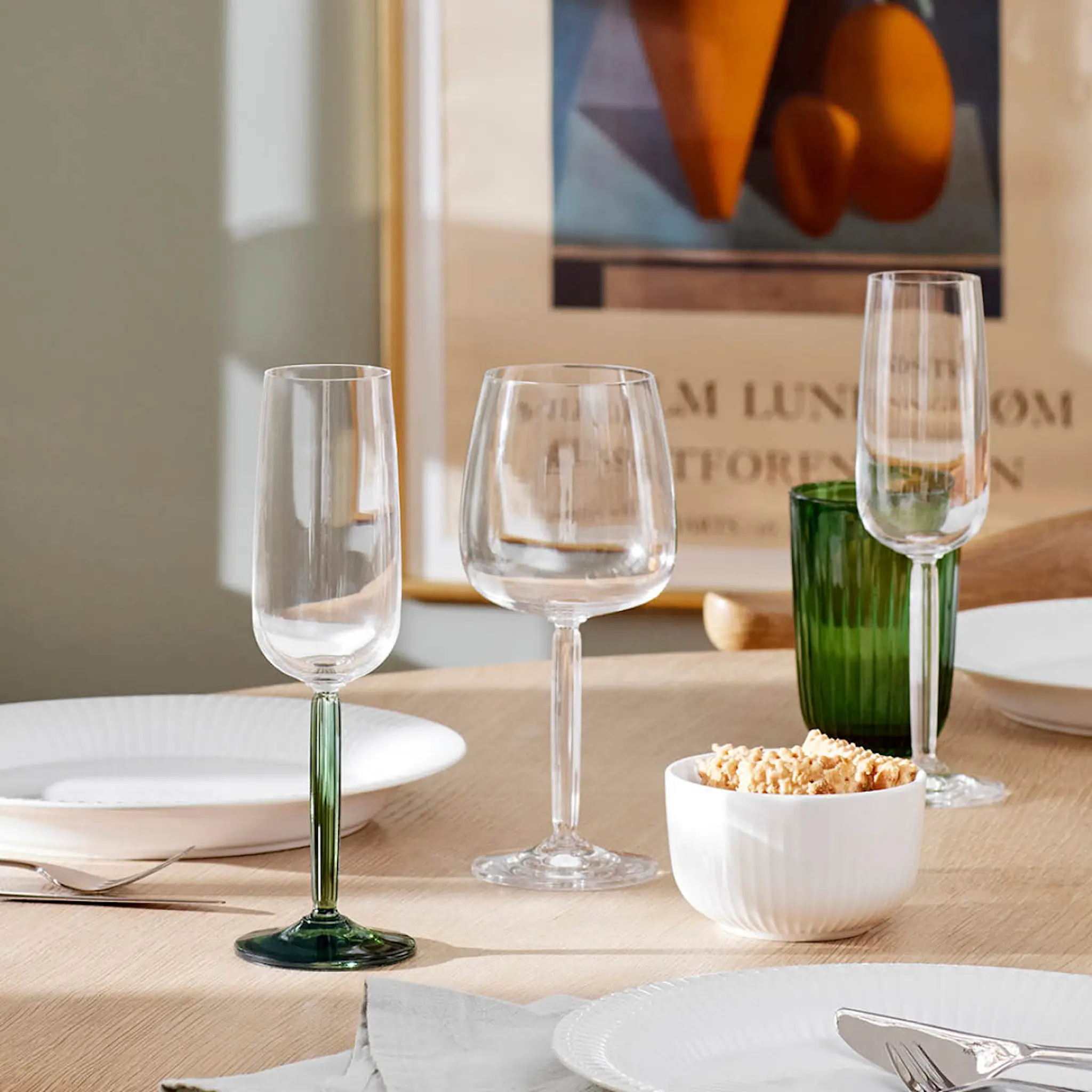 Kähler Hammershøi Champagneglas 24 cl 2-pack Grön