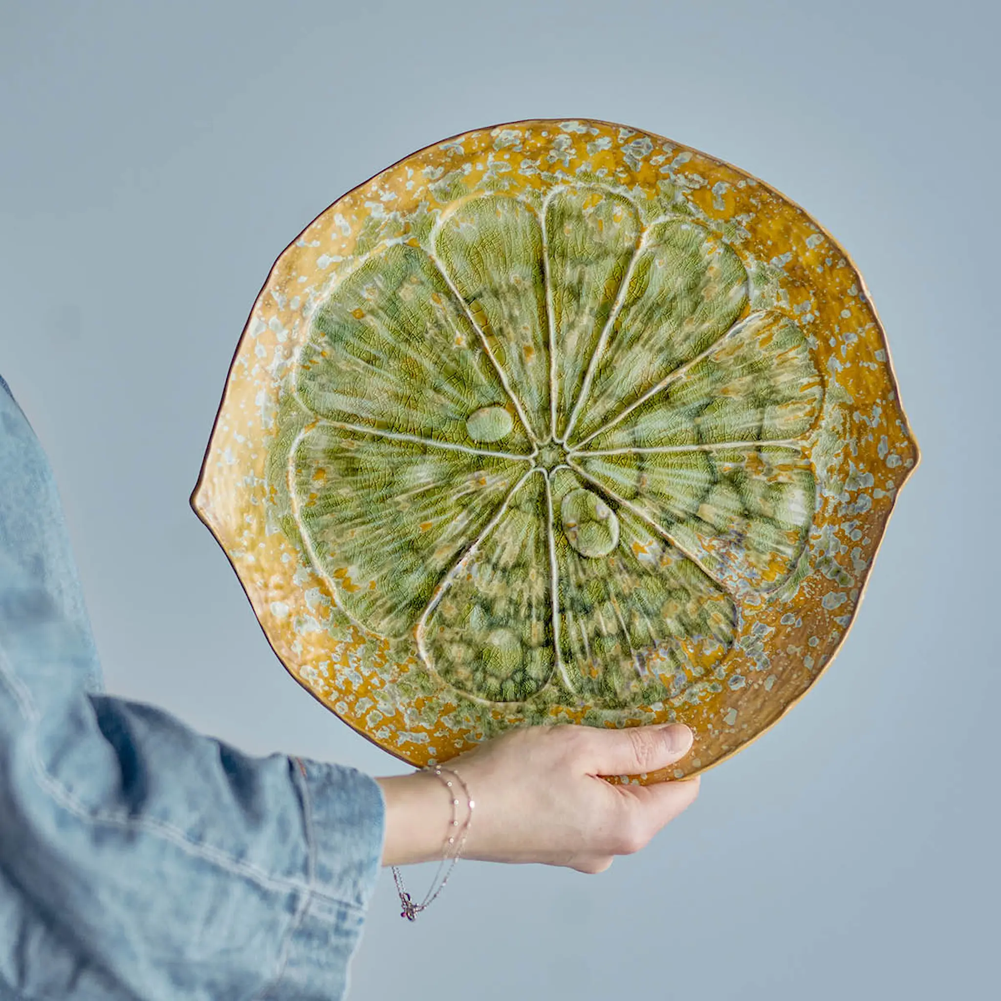 Bloomingville Milani serveringsfat 30,5x3 cm grön