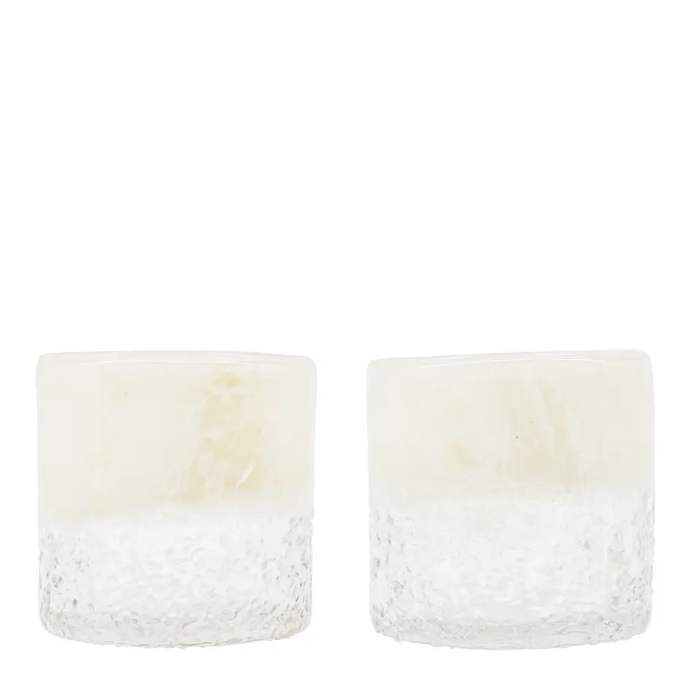 Teagan lyslykt 10 cm 2 stk offwhite
