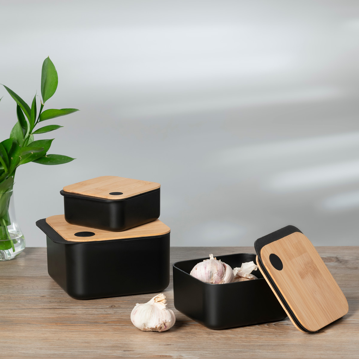 Maku Kitchen Life Förvaringslåda M med bambulock 0,6 L