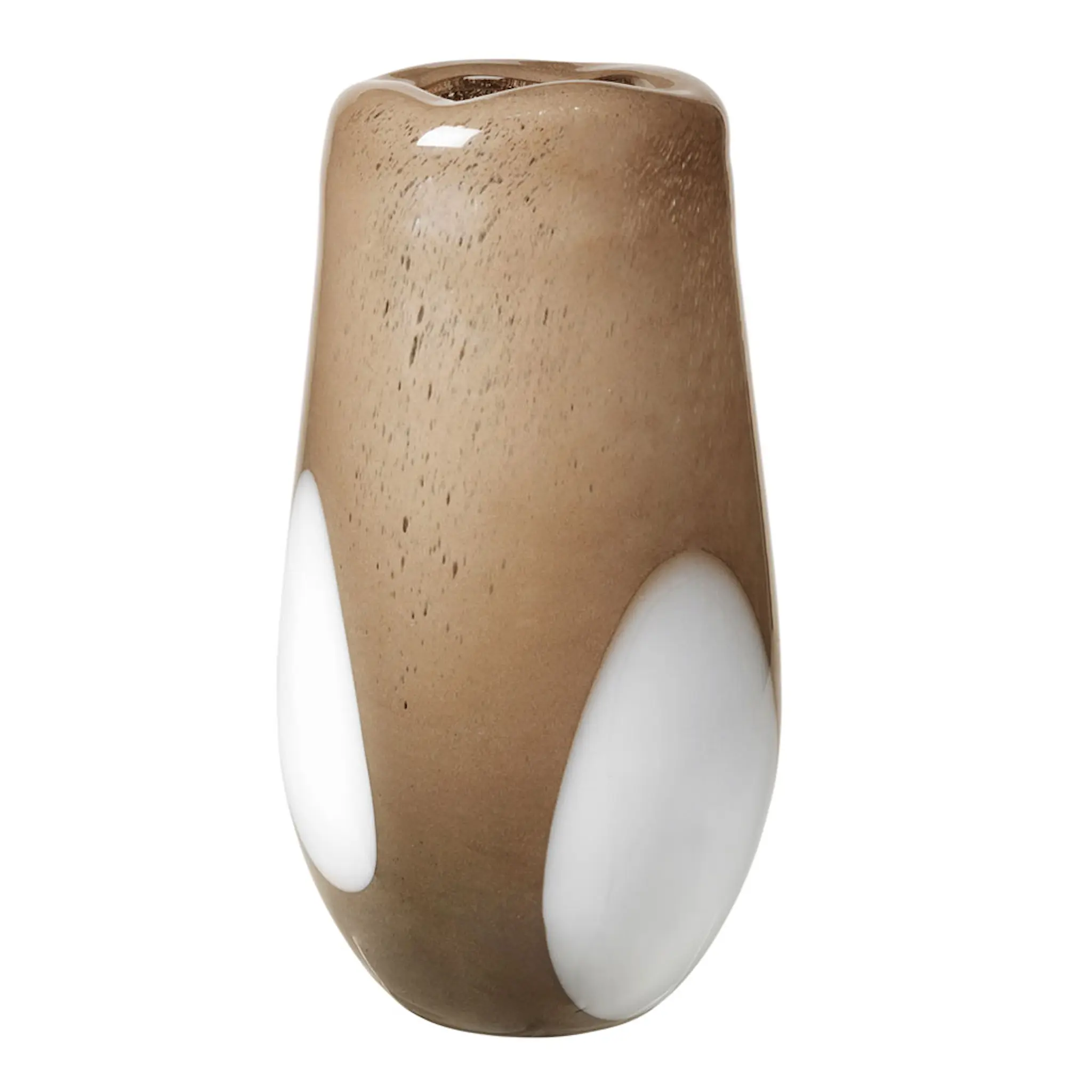 Broste Copenhagen Ada Dot Vas 37 cm Brun/Vit