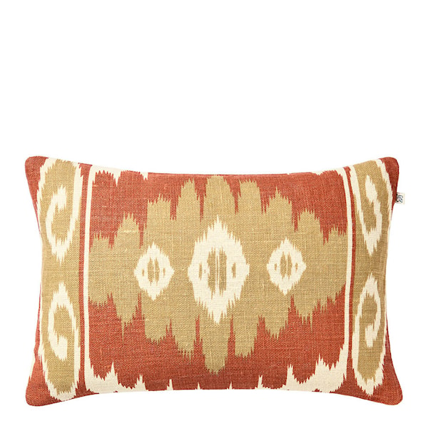 Laya kuddfodral linne 40x60 cm Off White/Apricot Orange/Khaki
