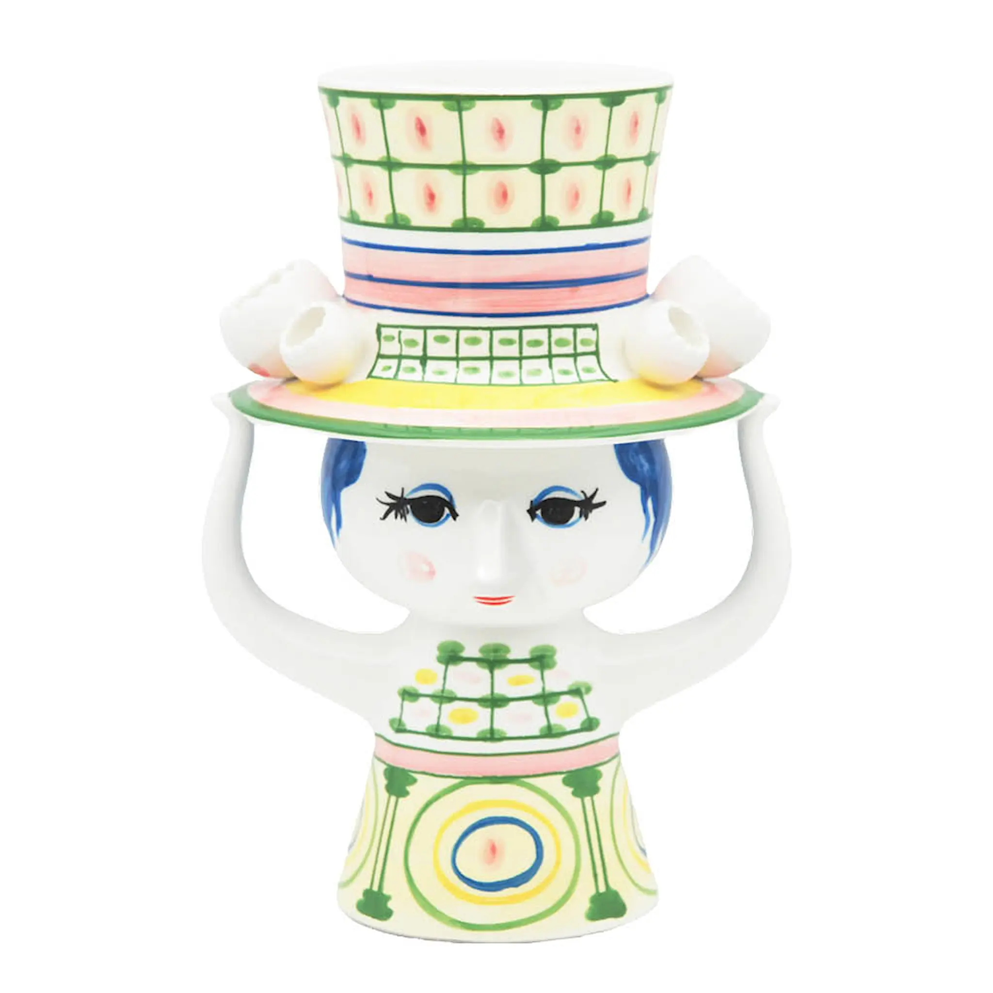 Bjørn Wiinblad Lady With Hat Vas 24,5 cm Grön