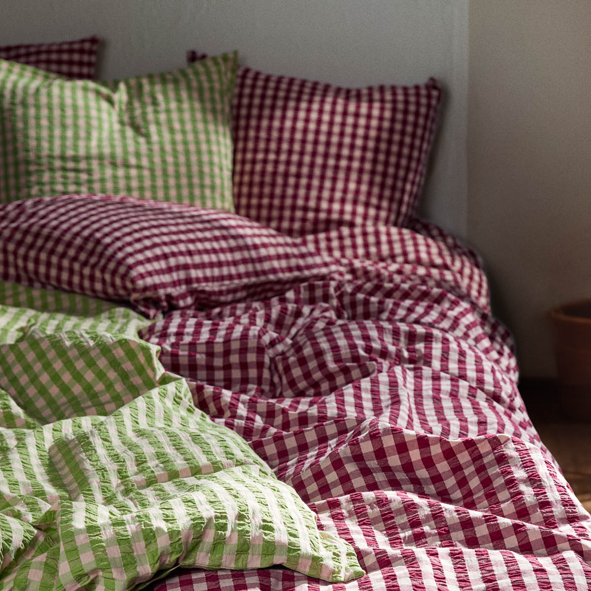 Juna Bæk&Bølge sengetøy 220x220 cm plomme/rosa