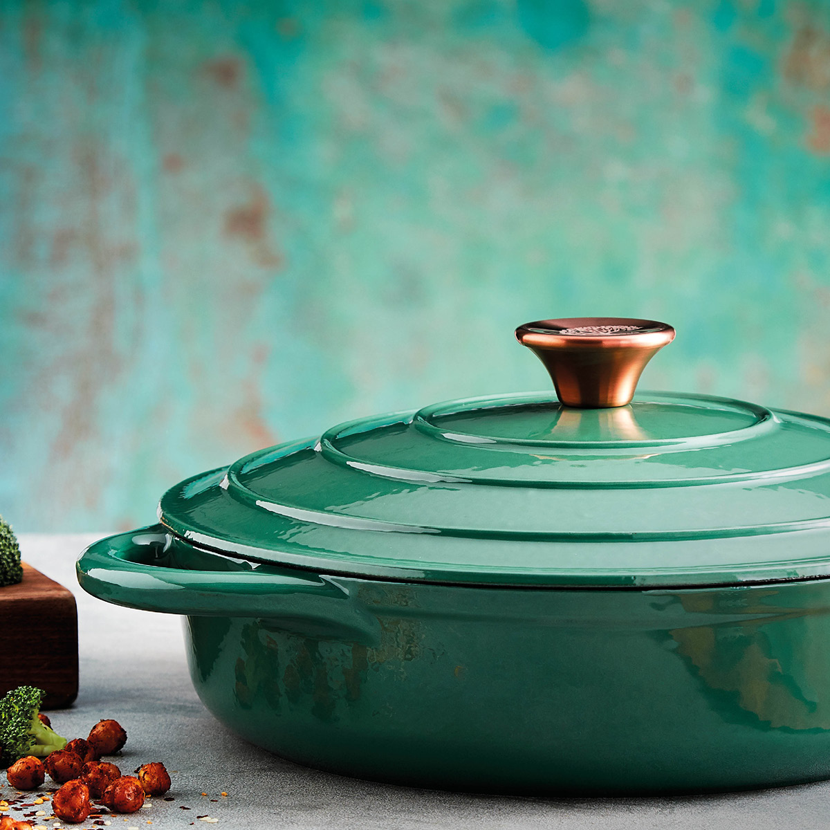Barbary&Oak Lav støpejernsgryte 28 cm 2,5L grønn