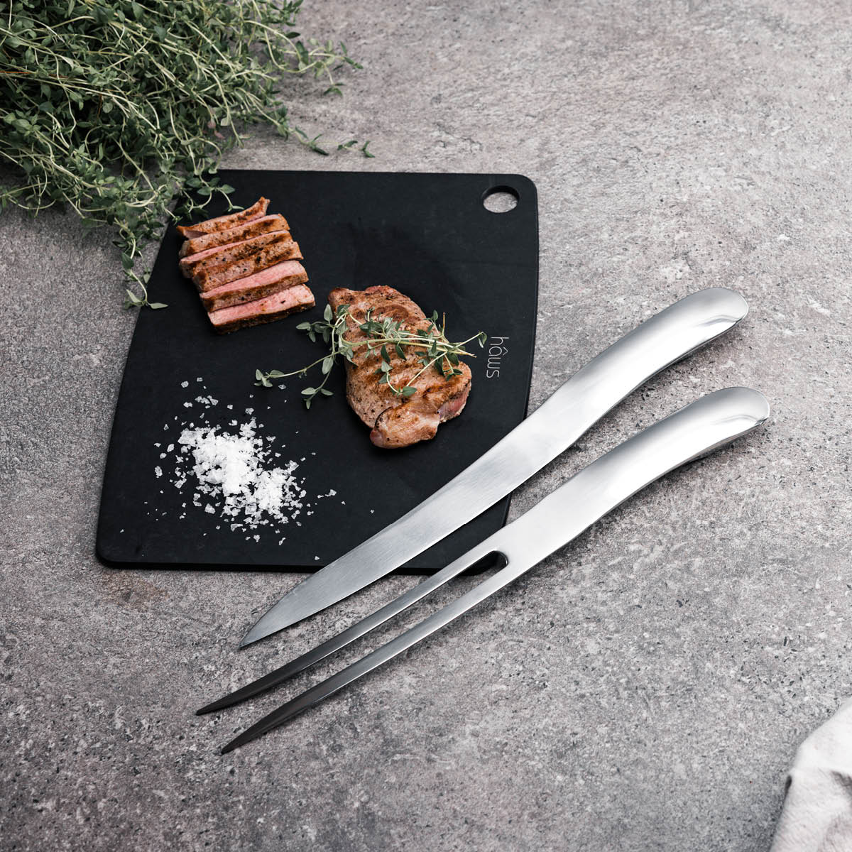 Haws Santo trancherkniv och gaffel stål