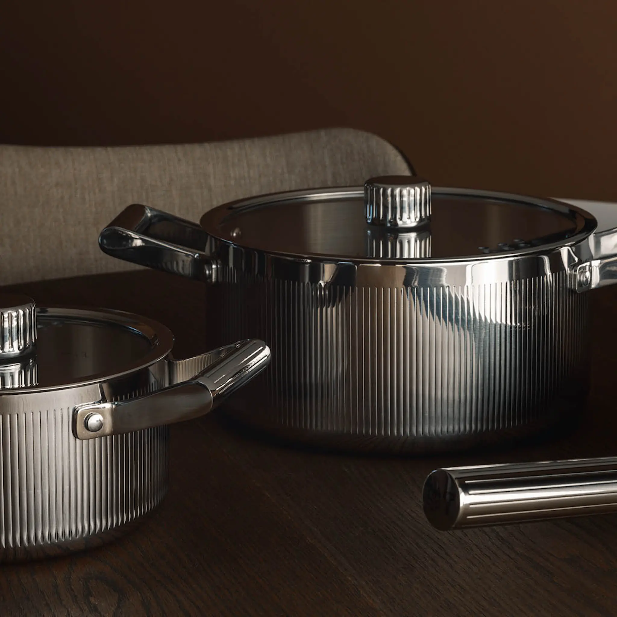 Vargen & Thor Glima gryta 4 L med lock blankt stål