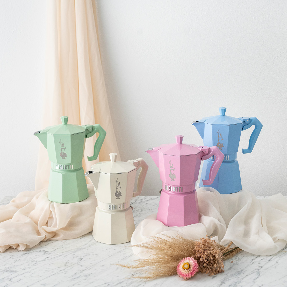 Bialetti Exclusive mokabryggare 6-koppar 25 cl pastellgrön