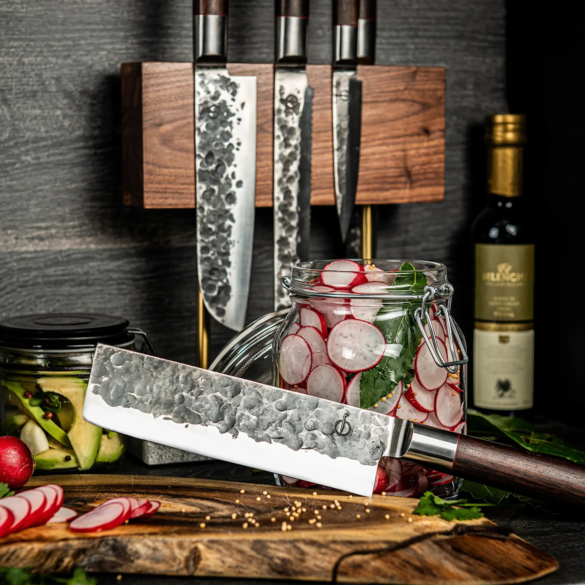 Style De Vie Style De Vie Magneettinen veitsilista Pähkinäpuu