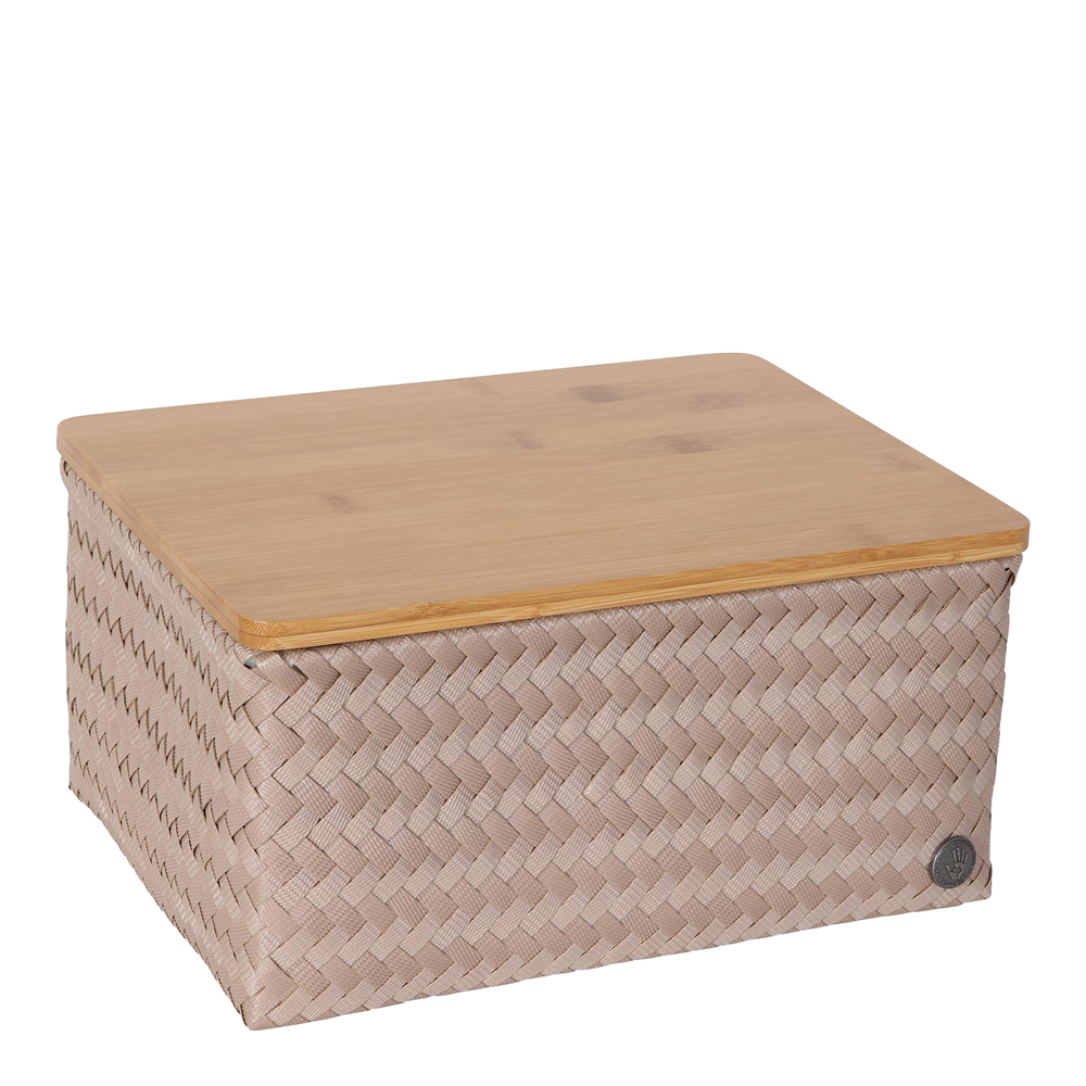 Handed By Top Fit stor förvaringskorg med lock 31x23x15 cm caffè latte