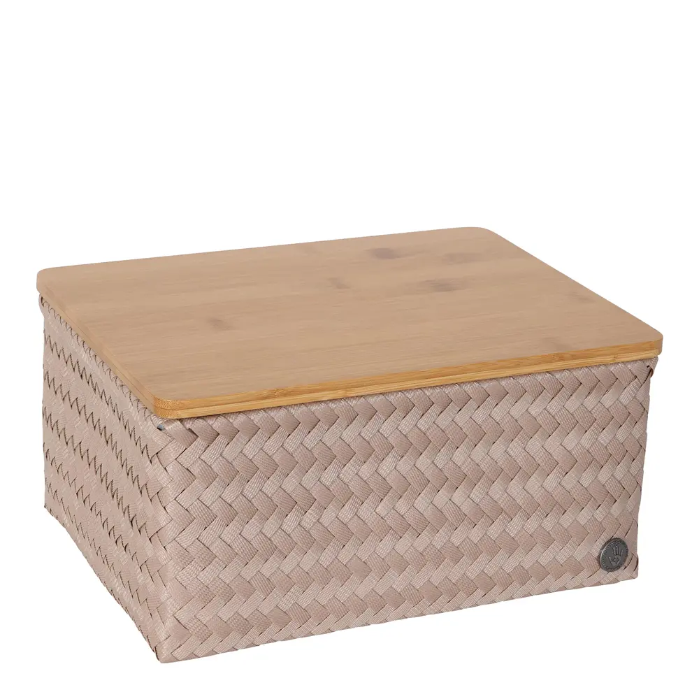 Top Fit stor oppbevaringskurv m/lokk 31x23x15 cm caffè latte