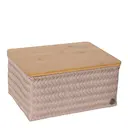 Top Fit stor förvaringskorg med lock 31x23x15 cm caffè latte