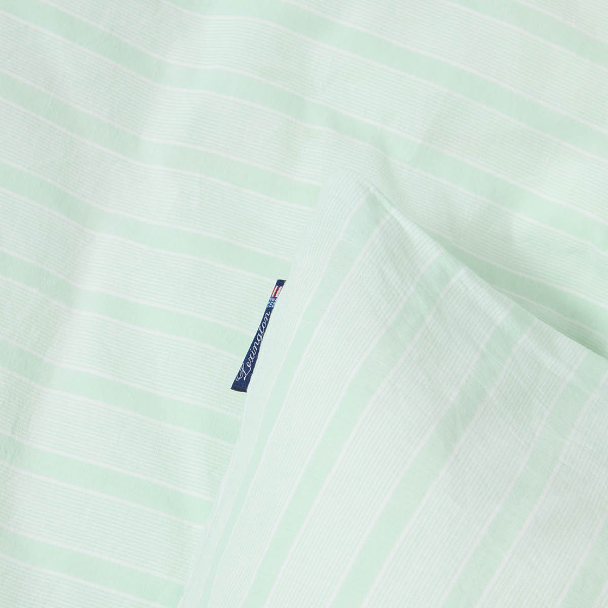 Lexington Striped Cotton Percale påslakanset 150x220 cm grön/vit