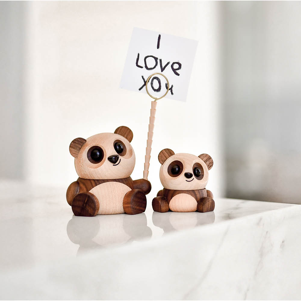 FableWood Chi Chi panda träfigur 8 cm valnöt/lönn