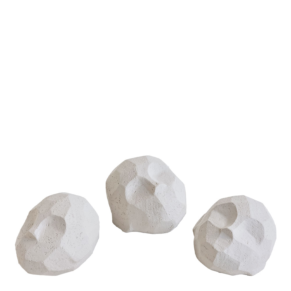 Cooee Pebble Skupltur 3-pack Vit