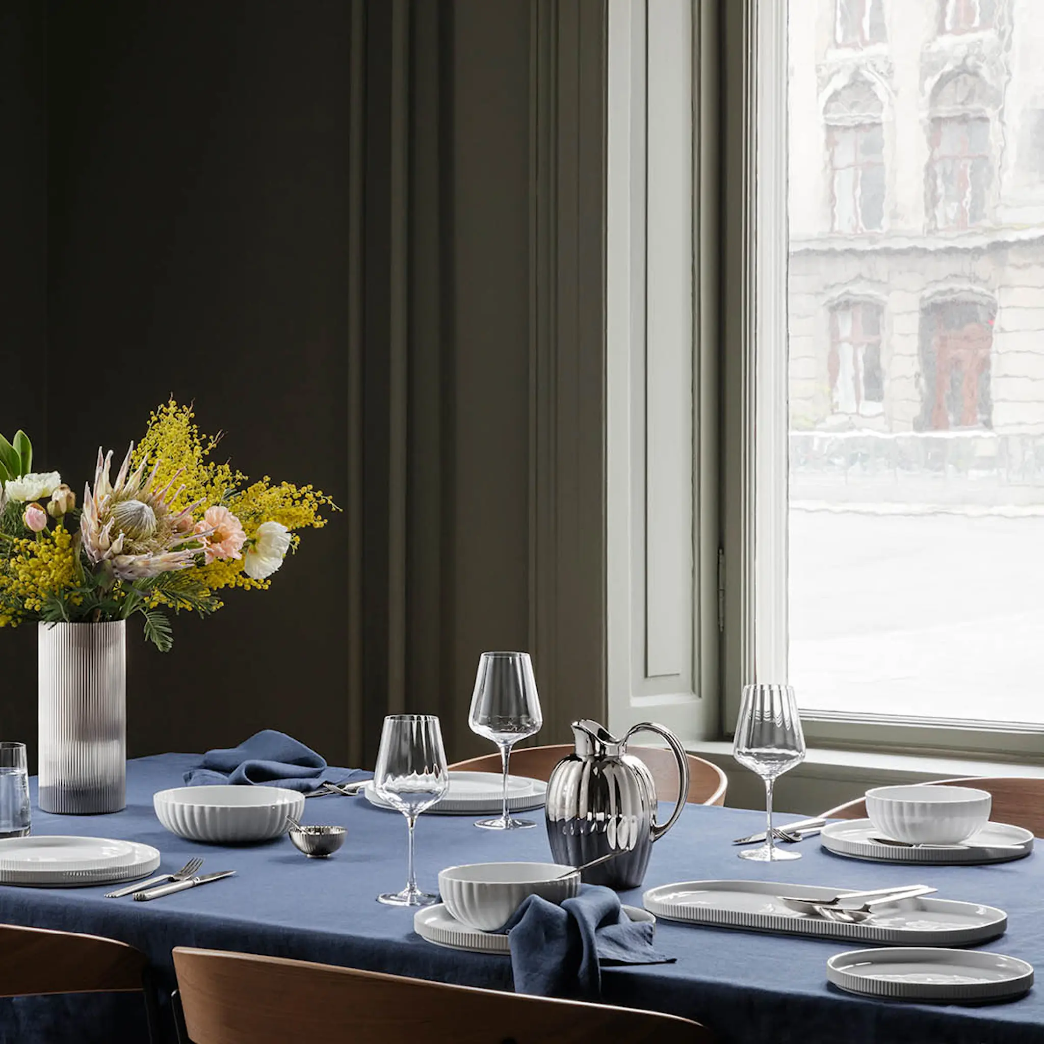 Georg Jensen Bernadotte serveringsfat 40x20 cm hover