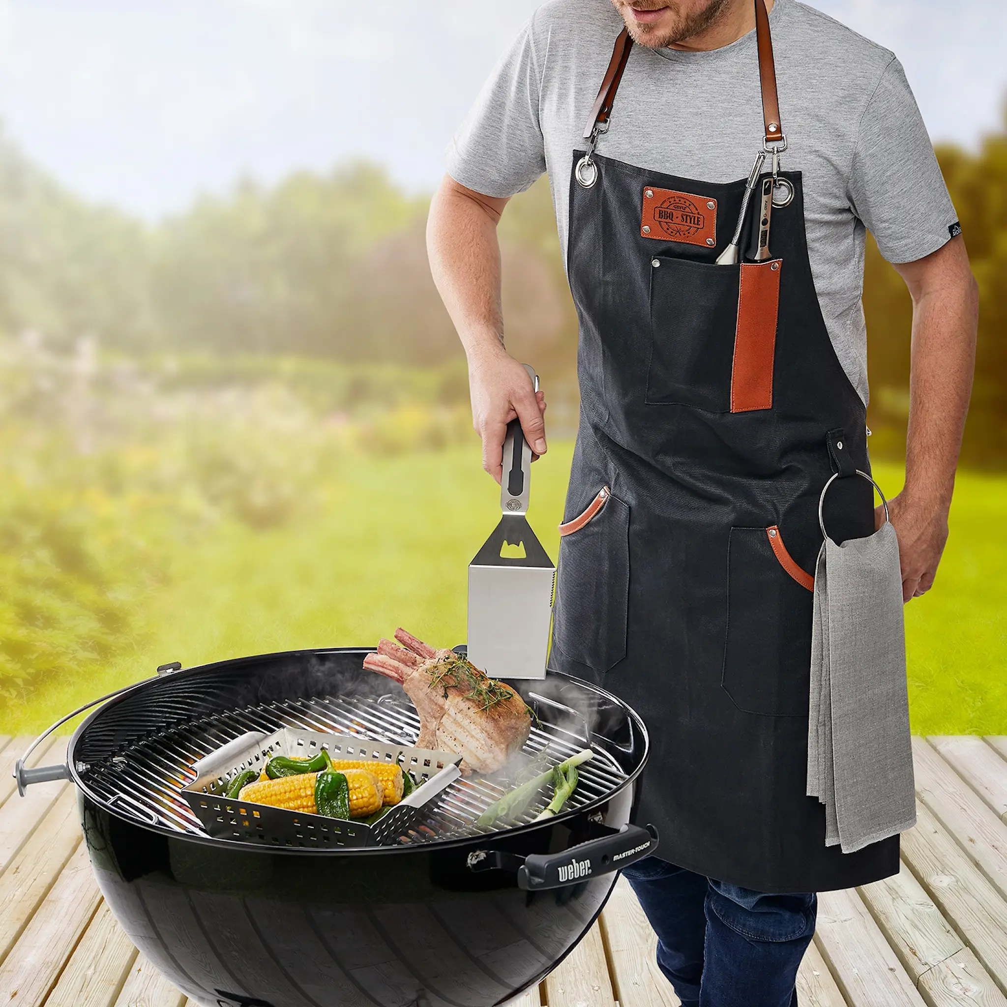 Gefu BBQ forkle 65x90 cm svart hover