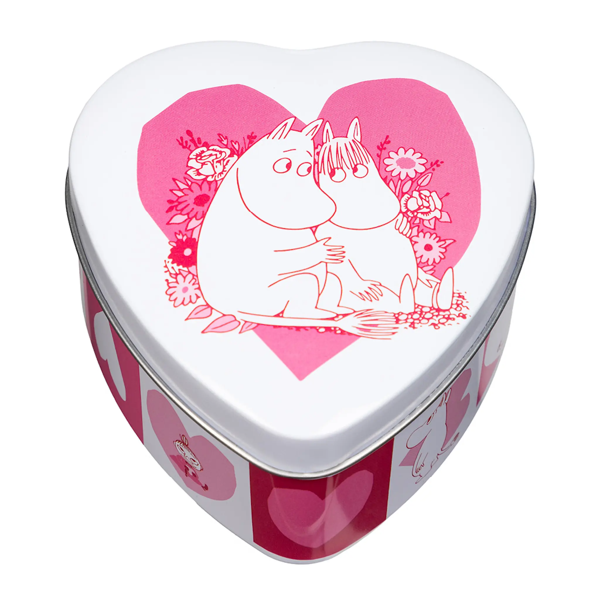 Martinex Mumin hjärtformad burk älskad 9,5x10 cm rosa