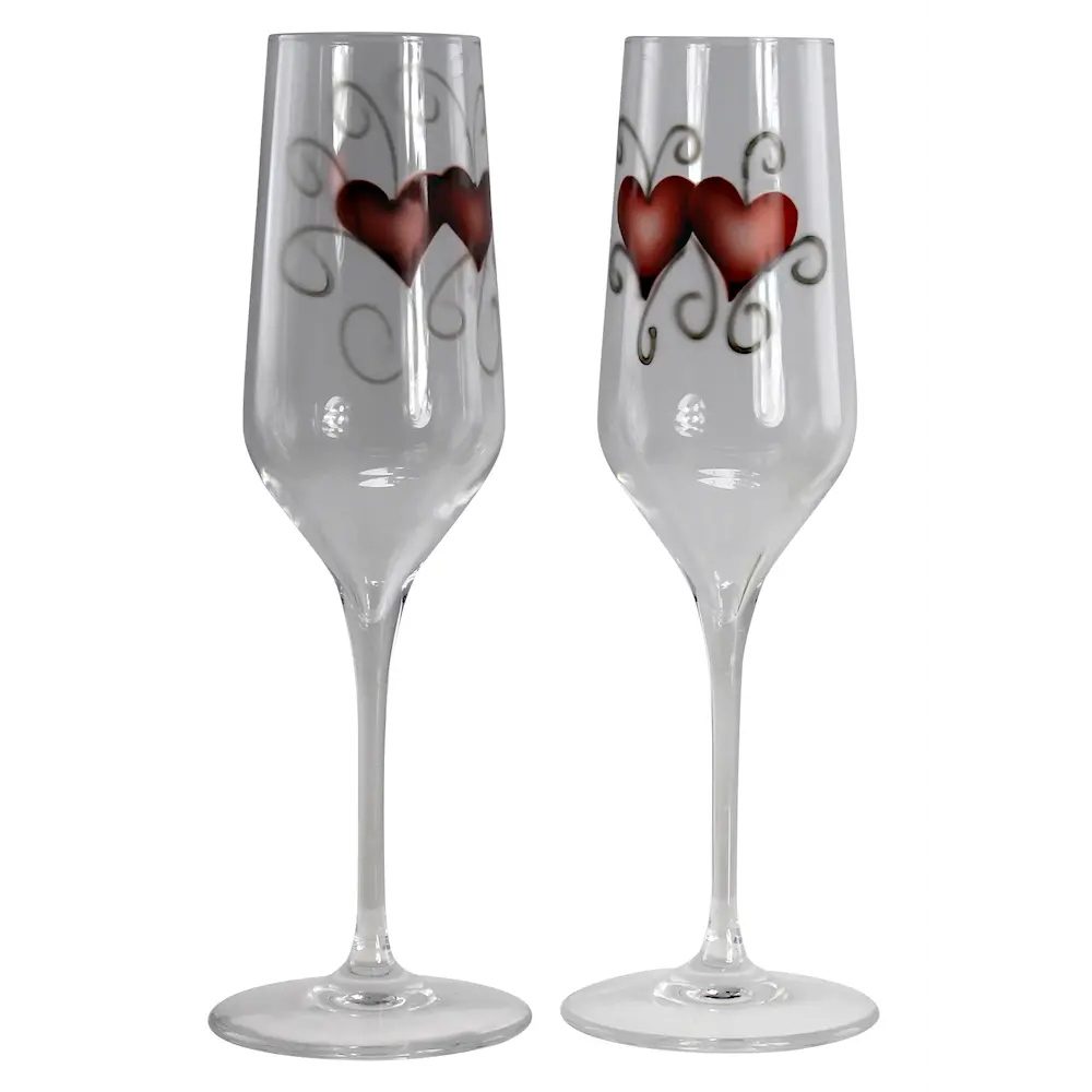 Crystal Ink glass 23 cl 2 stk heart