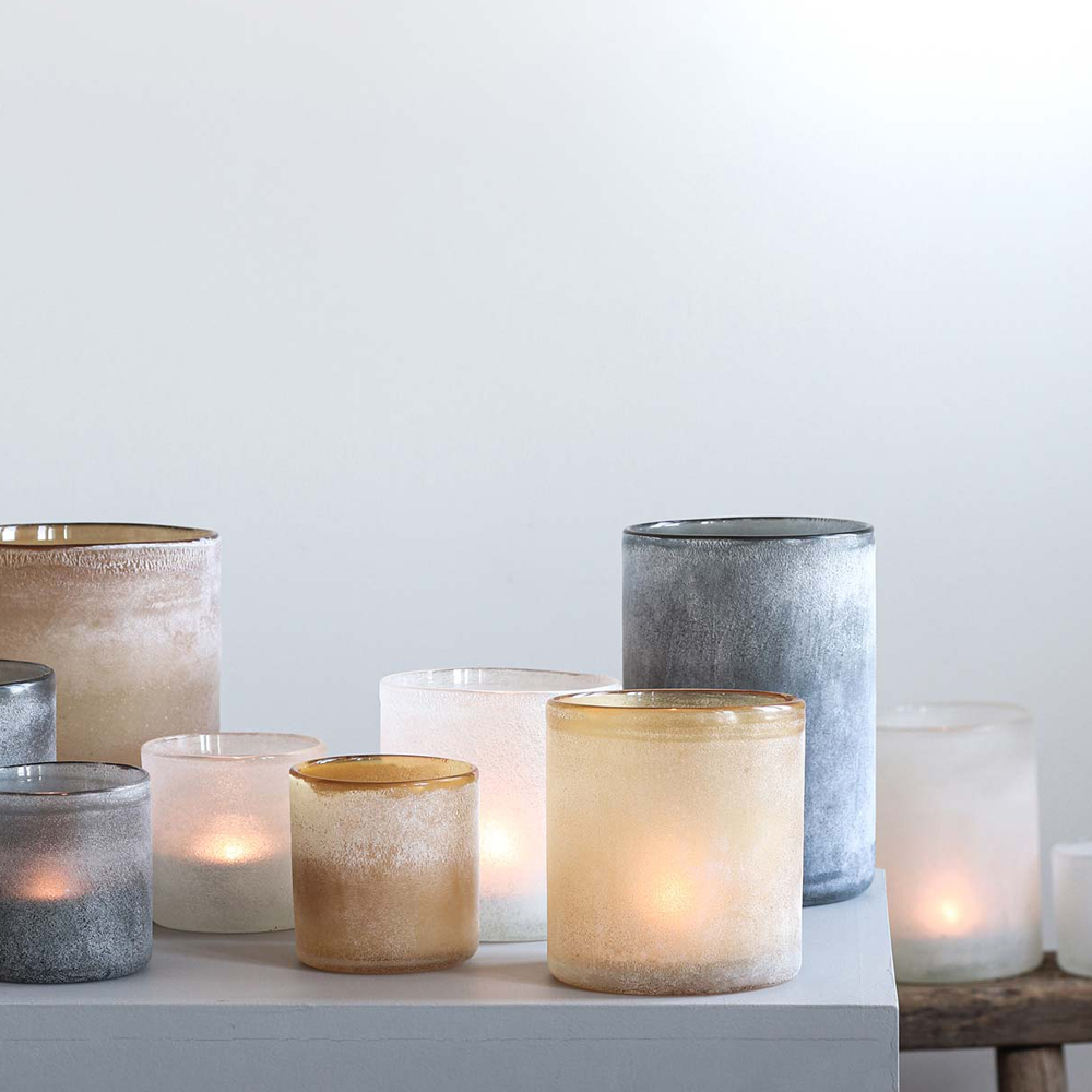 Tell Me More Frost lyslykt 9x9 cm amber