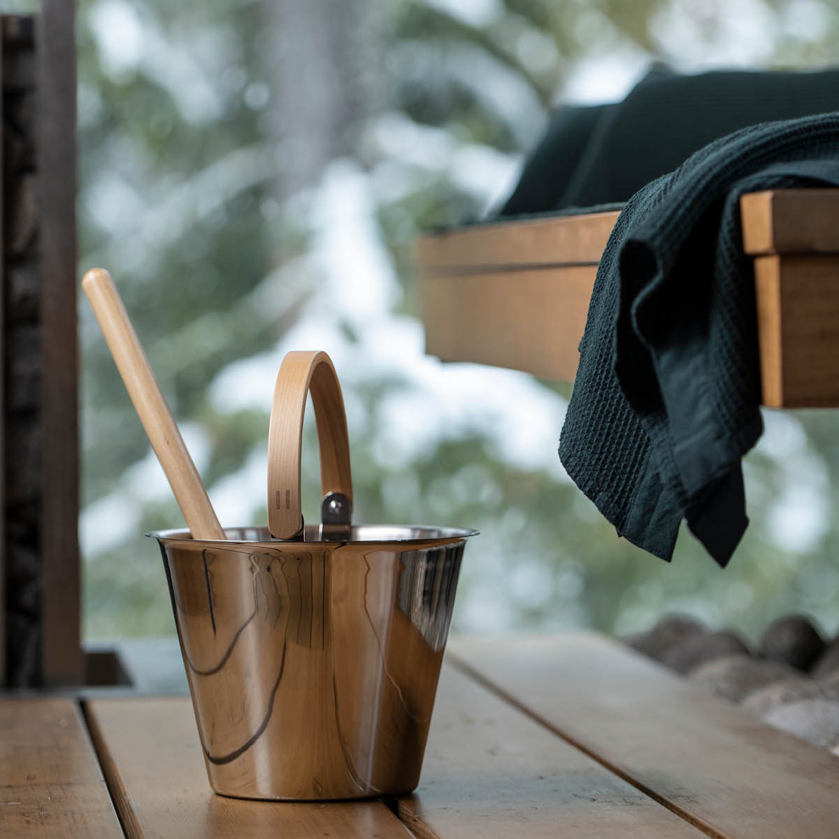 Rento Bastuhink 35 cm stål/björk