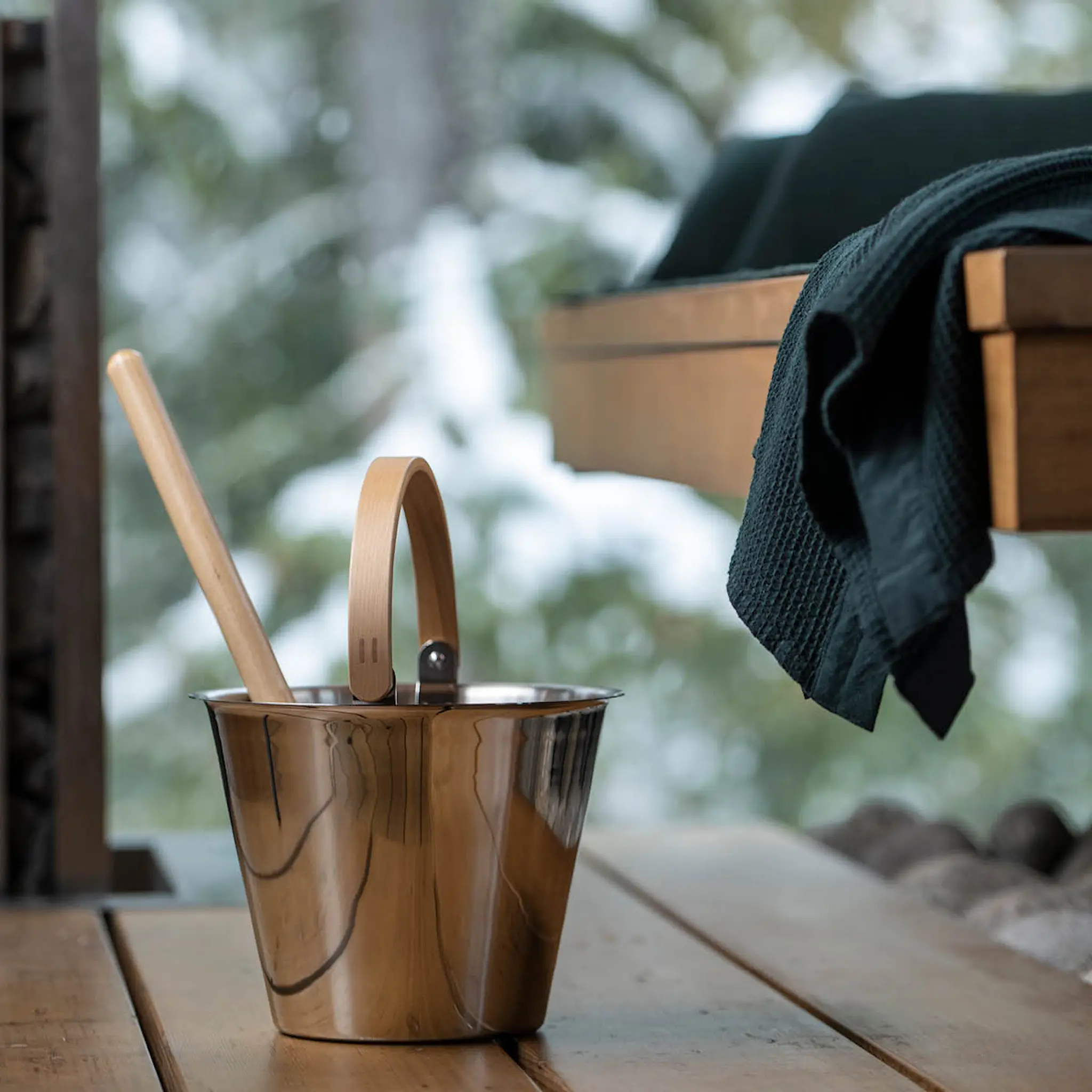 Rento Bastuhink 35 cm stål/björk