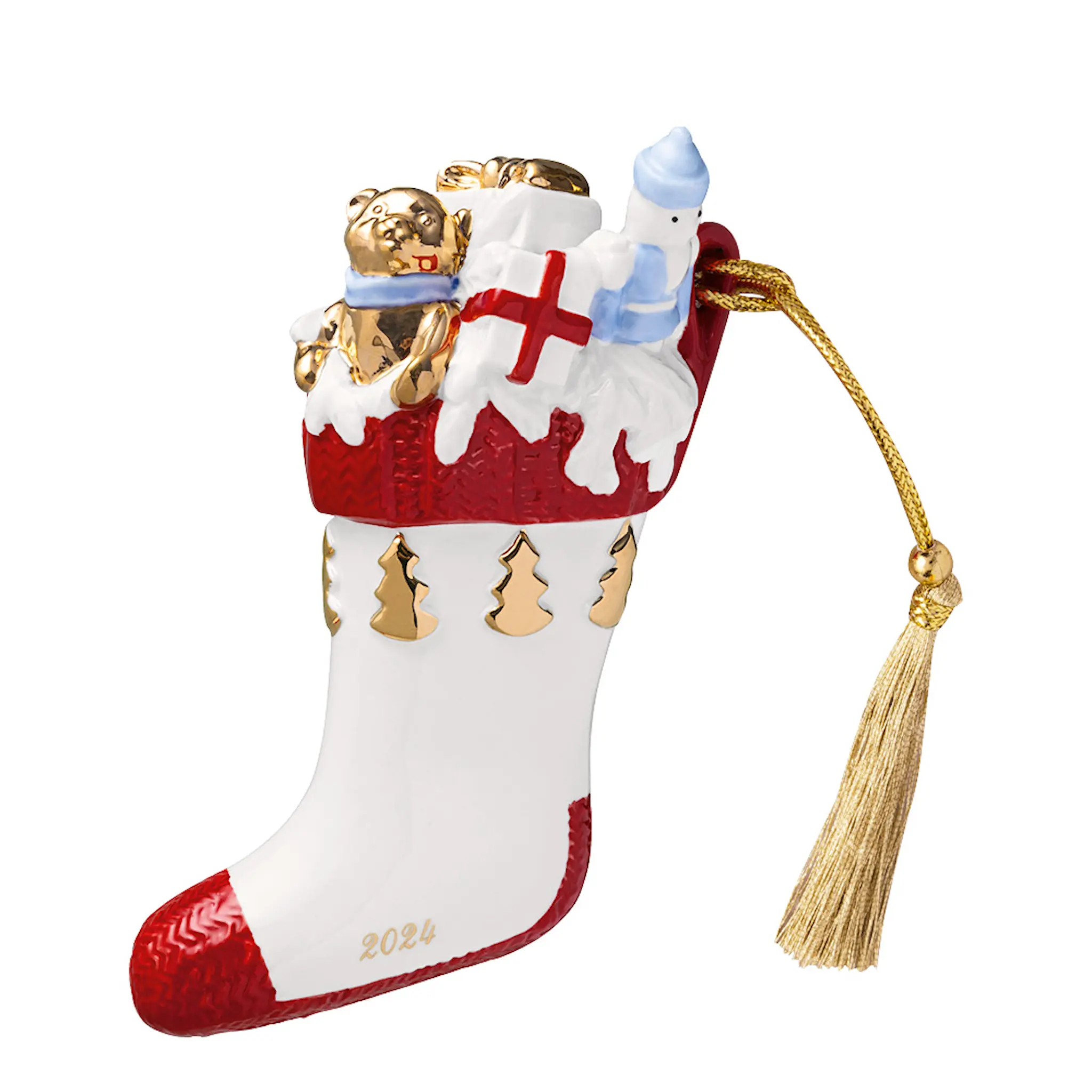 Villeroy & Boch Christmas Classic julgranspynt julstrumpa 10 cm vit